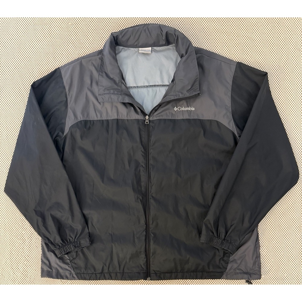 Columbia Mens Packable Full Zip Colorblock Windbreaker Coat Jacket Size 3XL